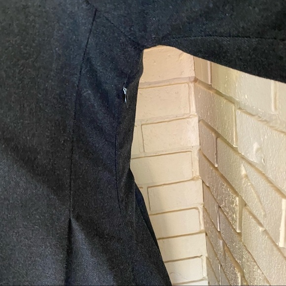 Vipart Black Mixed Media Pleated 3/4 Sleeve Dress Pockets France 36 US Small (6) - Picture 2 of 10